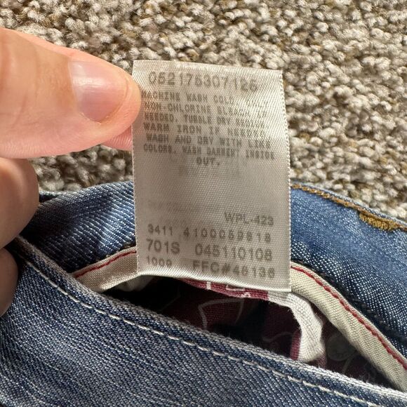 Vintage Levis Jeans Mens 31x32 Blue Denim Pants 511 Skinny Light Wash Y2K Adult - Picture 9 of 10